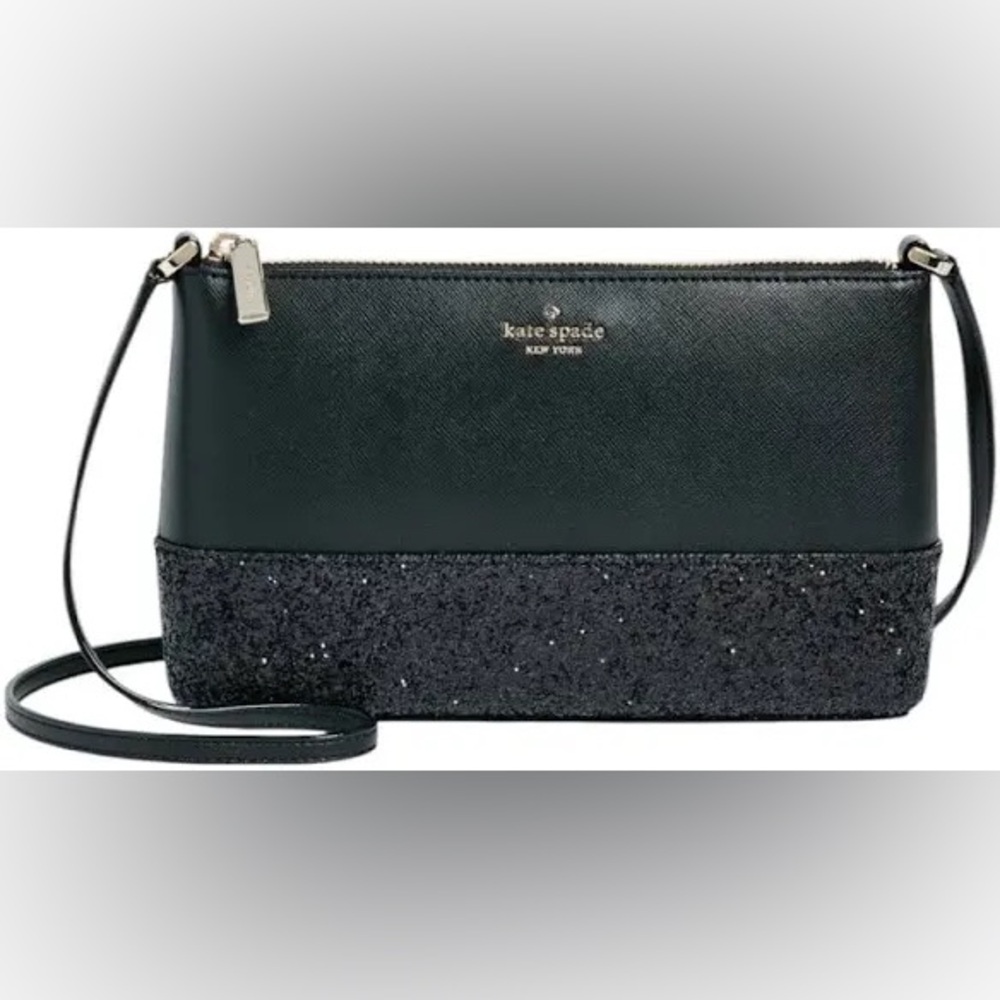 NEW Kate Spade Black Flash Glitter Crossbody